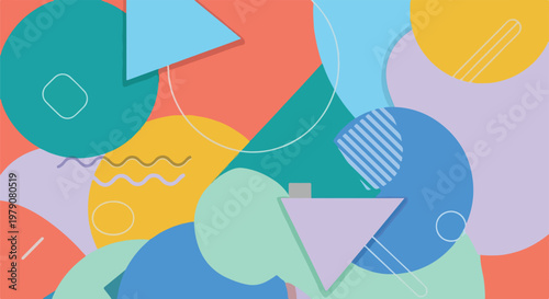 Colorful Geometric Shapes and Circles.