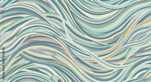 Abstract Wavy Lines Pattern Design Element.