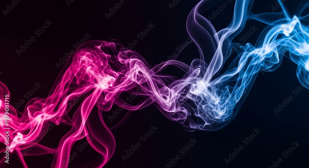 Obraz premium Abstract Neon Smoke Wave Background Pink Blue Dynamic Design