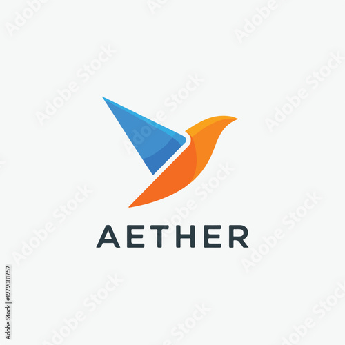 Aether company logo with triangle.
