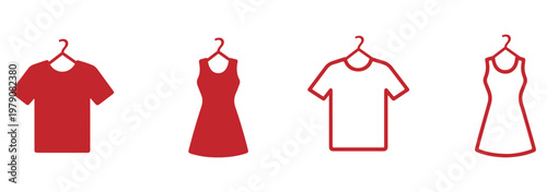 Black silhouette icons of clothing and accessories on white background fashion t-shirt