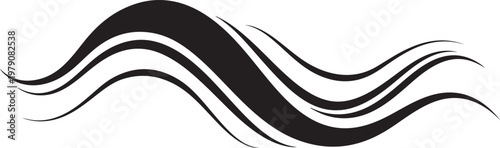 Black and white wavy lines abstract design element graphic
