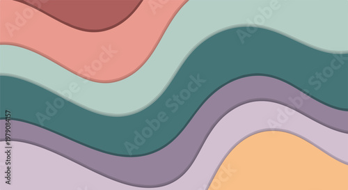 A colorful abstract design with wavy lines