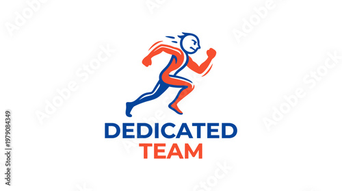Running Figure Logo for Dedicated Team Concept
