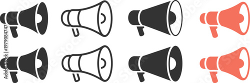 Cheerleader megaphone clipart outline silhouette styles sports cheerleading school spirit vector illustration design