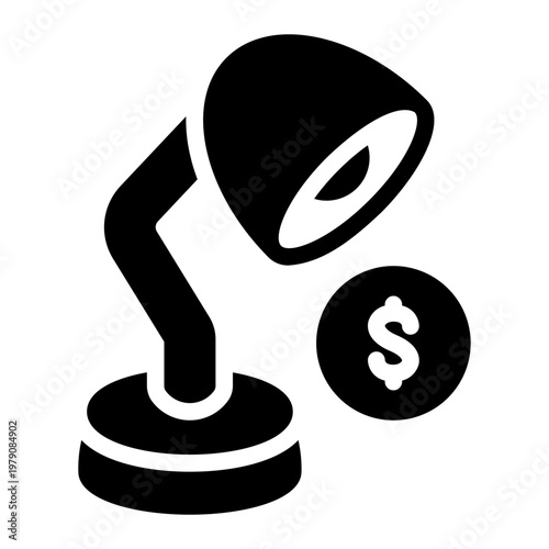 desk lamp glyph icon