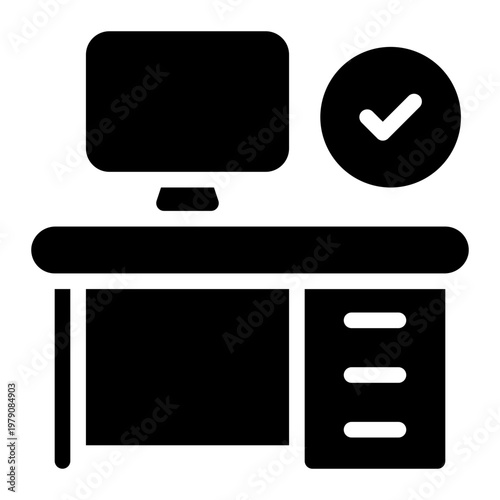 desk glyph icon