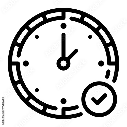 wall clock line icon