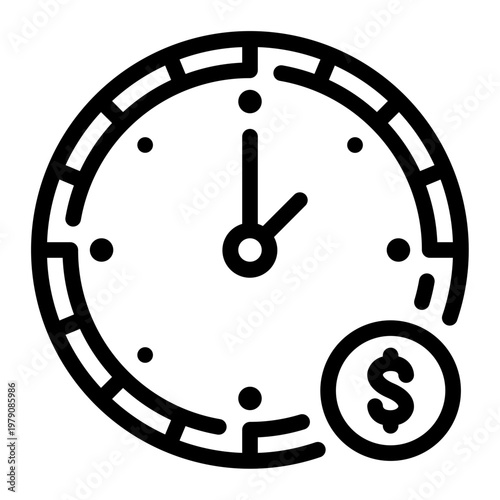 wall clock line icon