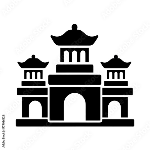 Traditional Asian Gateway Line Icon