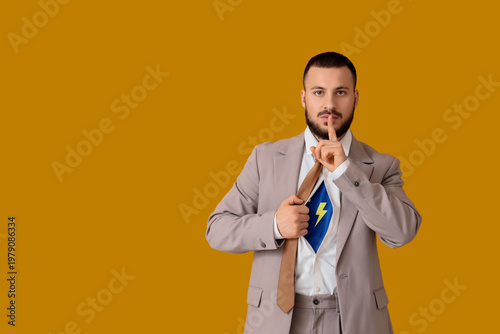 Young businessman in superh...