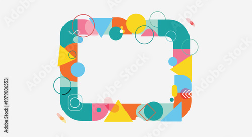 Colorful Geometric Shapes Forming a Frame.