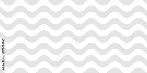 Simple minimal diagonal wavy lines pattern. Vector seamless texture with thick waves, curvy stripes. Simple abstract grey shapes on transparent background.