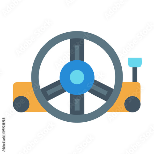 Minimalist icon of a Mars rover or space exploration vehicle on black background