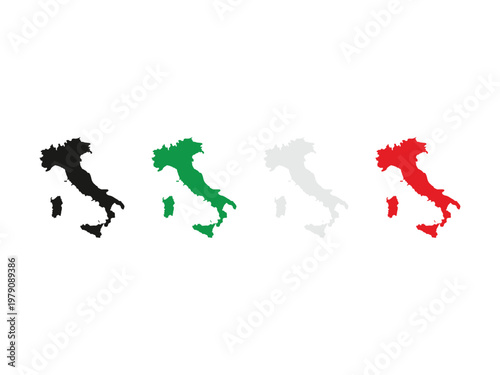 set of italy maps symbol, vector illustration, Isolated on Transparent Background