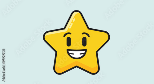 A smiling star with a shining appearance