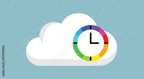 Clock on Cloud with Rainbow Timer.