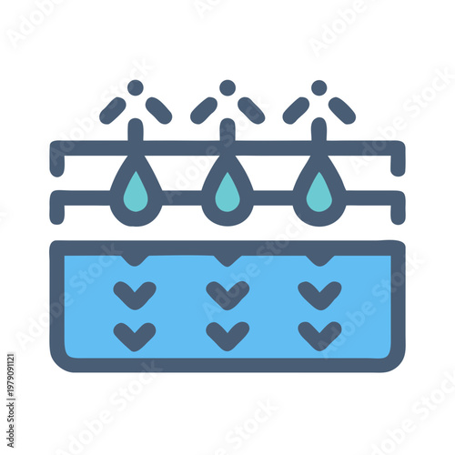 Diagram showing water filtration or absorption process on a black background