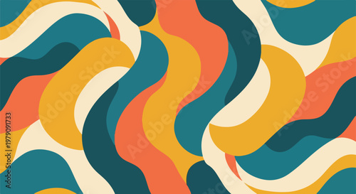 A colorful abstract pattern of wavy lines