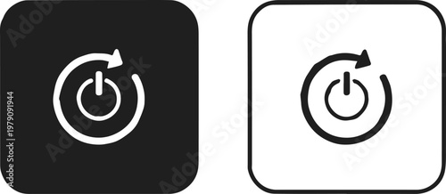 power icon auto on off circular arrow power button ui symbol