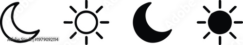 theme icons set day and night ui symbols for light dark mode