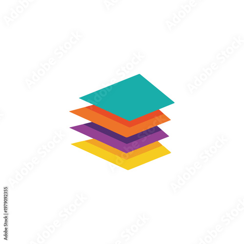 A stack of colorful squares