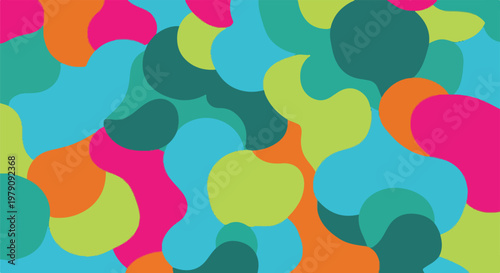 A colorful abstract pattern with various shapes