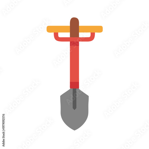 Flat design illustration of a shovel for gardening or construction work