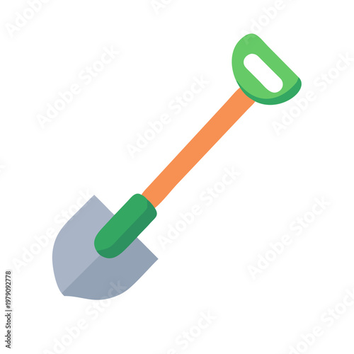 Isolated Cartoon Shovel on Black Background Showing Garden Tool and Equipment