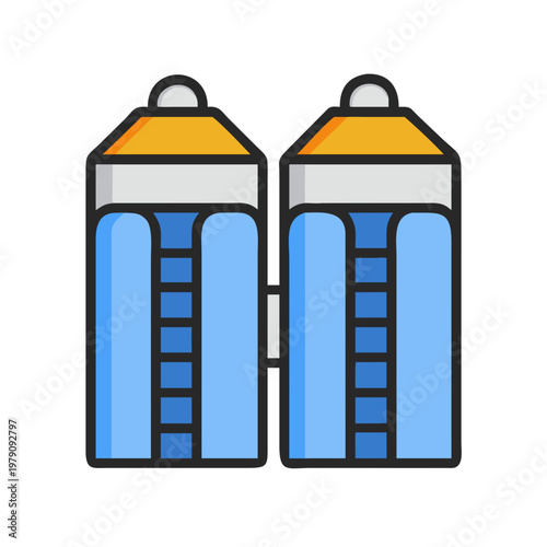 Twin water bottles with a modern design displayed on a black background