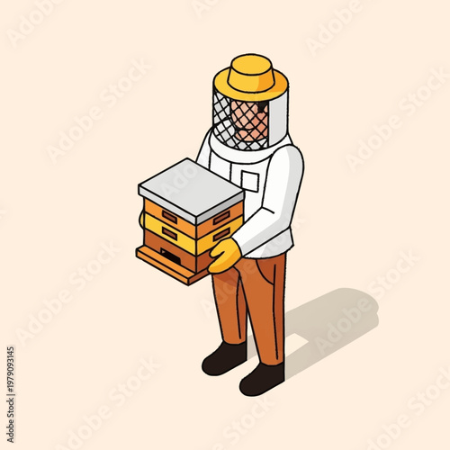 Beekeeper holding a beehive frame.