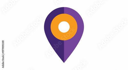 Free Download Purple map pin icon with orange center on white - GFXLoad