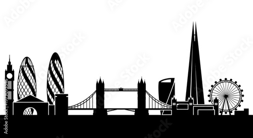 London City Skyline Silhouette.