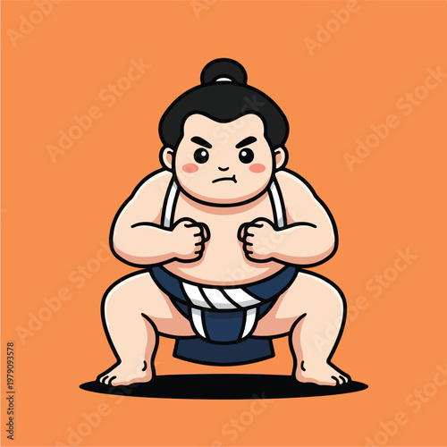 Sumo Wrestler Cartoon Character 1.