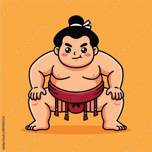Sumo Wrestler Cartoon Character.