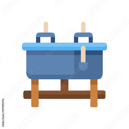 Flat vector illustration of a vintage medical instrument on a black background