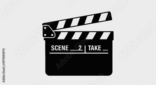 film slate on white background