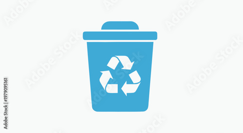 blue recycle bin isolated