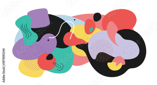 Colorful abstract shapes design elements 1.