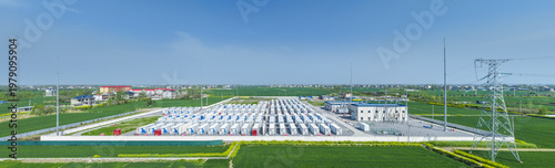 Wallpaper Mural Aerial View of Large Scale Battery Energy Storage Power Station Torontodigital.ca