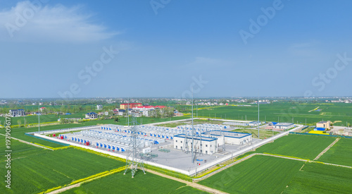 Wallpaper Mural Aerial View of Large Scale Battery Energy Storage Power Station Torontodigital.ca