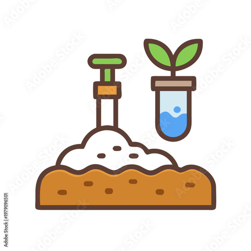 Simple flat illustration of agriculture elements against a black background