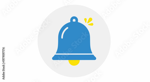Blue Bell Icon Notification Alert Symbol.