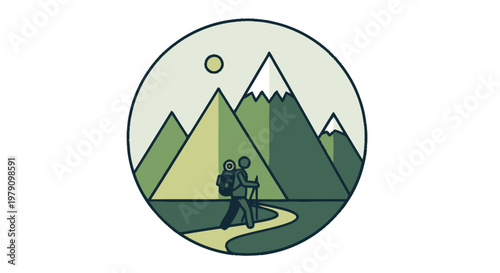 vector illustration of a surfer on the beach