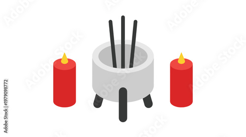 Chopsticks in a white holder.