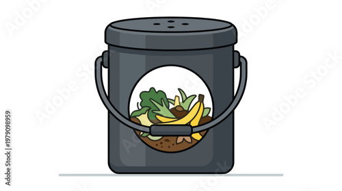 Compost Bin with Organic Waste.