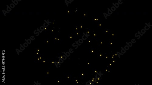New Year Celebration Fireworks Explosion Seamless Loop with Alpha Channel