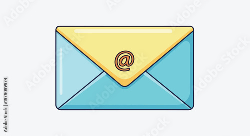 Blue Envelope with Yellow Flap.