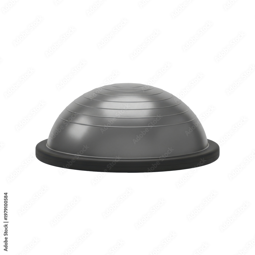 Fototapeta premium Grey Balance Trainer Ball Isolated on White Background for Fitness and Core Stability Training
