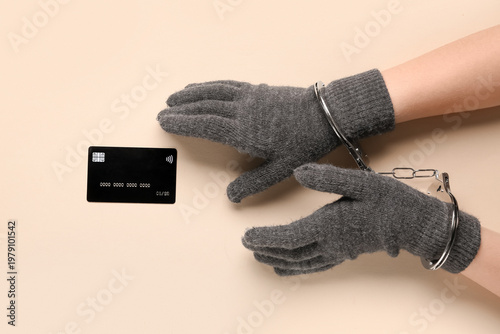 Thief's hands in gloves wit...